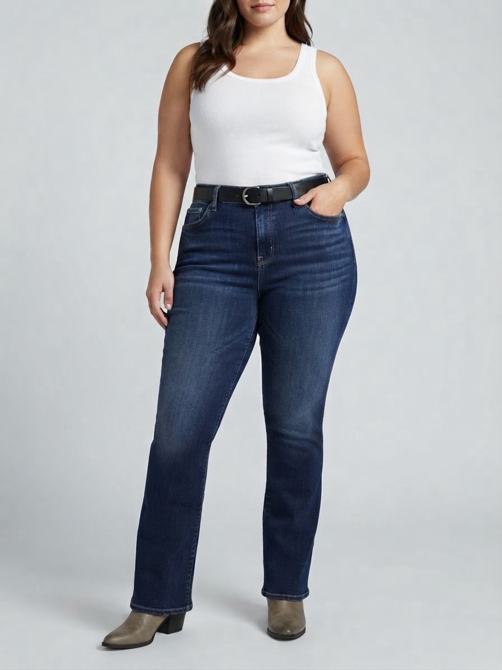 SILVER JEANS Avery Slim Boot-Cut Jeans 18W Dark Wash $94 Retail NWT